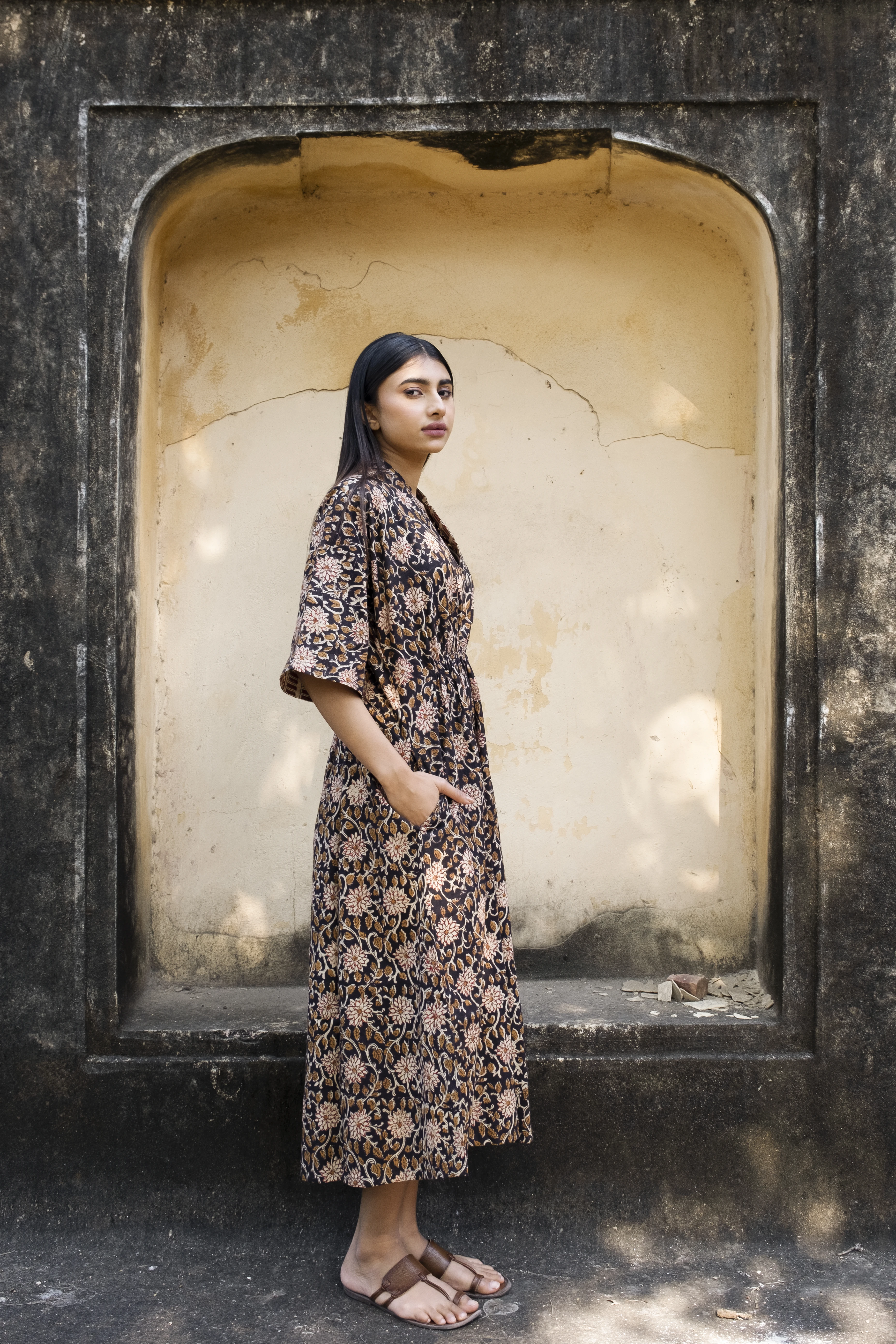 chinese dress ladies Cotton Maxi Dress | Hand Block Printed Maxi | Floral Long Dress | Smocked  Maxi Dress