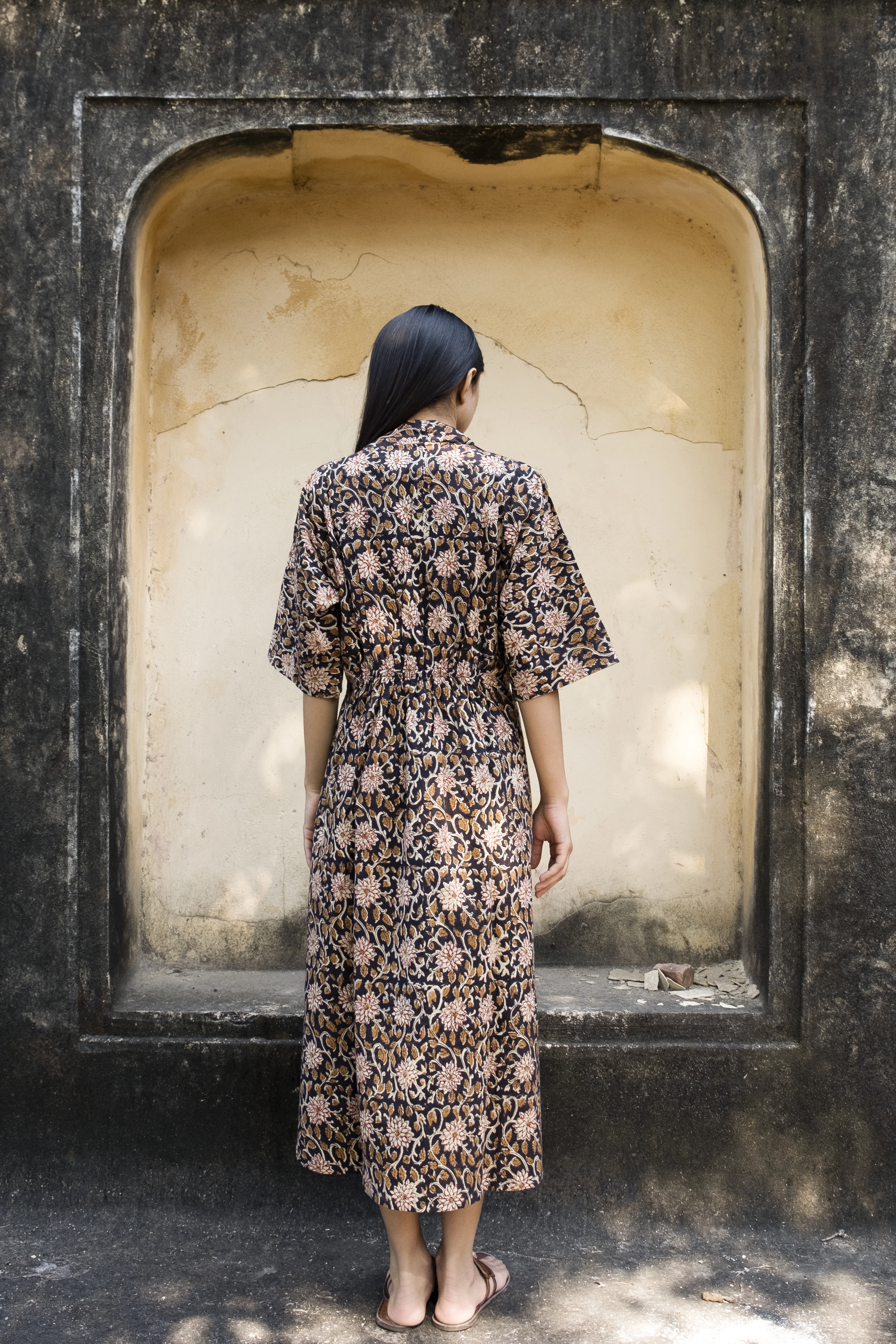 cotton hand block print dress Hand Block Printed Cotton Dress: Bohemian Maxi Gown Summer Dress